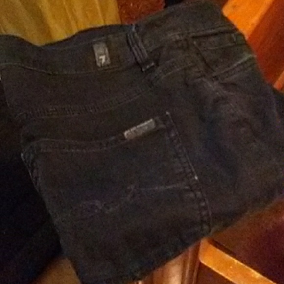 7 FOR ALL MANKIND SZ 27X34 BELLBOTTOM BLACK JEANS - Picture 4 of 4